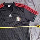 Authentic Adidas Mexico 2010 Away Jersey Black Red Feather Print Men   s Xl
