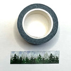 Pine Trees With Holographic Snow Flakes Washi Tape Holiday Scrapbooking Journals