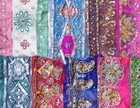 Rare Lot Antique Vintage Sari Trim Lace Edging Ribbon  Craft Doll Ov C71 A17
