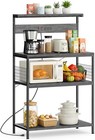 4 Tier Microwave Stand kitchen Bakers Rack W  Power Outlet adjustable Shelf Unit