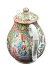 Antique Chinese Famille Rose Porcelain Teapot Hand-painted  Read