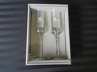 C-1390 2 His   Her Studio Bride And Groom Inscribed Champagne Toasting Glasses