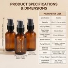 3pcs 60ml 2oz Empty Amber Plastic Lotion Pump Press Bottles Refillable Travel