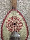 Antique Rare Greek Toy Litho Tin Bouzouki - 4 String