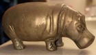 Solid Brass Hippopotamus Figurine 5  L Vintage Head Down