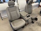 Ford Super Duty Front Bucket Seats Grey Vinyl Set W  Jump Seat Blem Rust Oem