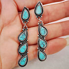 Fashion 925 Silver Ear Hook Drop Earrings Women Turquoise Wedding Jewelry Gifts