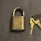 Vintage Ford Brass Padlock W  Original Working Keys     3    Automotive Memorabilia