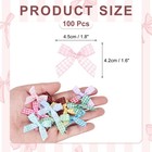 100 Pcs Mini Gingham Ribbon Bows 1 8 Inch Satin Ribbon Bows  Pink White