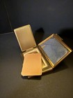 Vintage Art Deco Blue Enamel Gold Tone Compact Mirrored - 154
