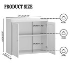 White Storage Cabinet Sideboard Buffet Coffee Bar Modern Double Doors Adjustable