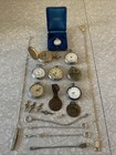 Huge Lot Of Vintage Antique Pocket Watch Fob Key Knife Case Railroad 