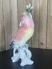 Karl Ens Cockatoo Parrot Bird Figurine Germany Pink Vintage 7 3 4  See Note
