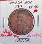 1917 C  Canadian Newfoundland Silver 1 2 Dollar In Vf Condition 