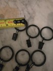 Lot 28 Heavy Duty Metal Curtain Rings W clips Black 1  Diameter