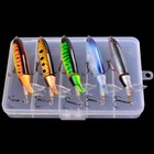 5pcs Topwater Fishing Lure Set Pencil Baits With Rotating Tail For Freshwater