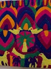 Vintage Paya  Guatemala Folk Art Embroidered Textile Mid Century Modern 14x12 