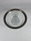 Antique Sterling Silver Rim Etched Crystal Glass Dish   1715
