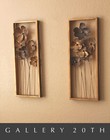 Beautiful  Pair Mid Century Brutalist Flower Wall Art  Metal Sculpture Jere Vtg