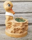 Vtg Paper Mache Duck Candy Container Easter Cardboard Pulp Anthropomorphic Rare