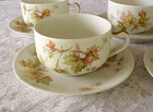 Vintage Haviland Limoges Autumn Leaf Cup And Saucer Sets  4  Fall Leaves France