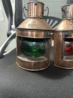 Vintage Maritime Copper Starboard   Port Signal Oil Lanterns 9  Red Green