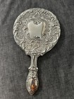 Vintage Silver Plated Hand Mirror For Dressing Table Vanity 9 5    Tall Flowers