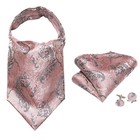 Men Casual Cravat Pre-tied Ascot Tie Satin Paisley Stripe Ascots Necktie Formal