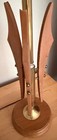 Vintage Mcm Wood Brass Atomic Era Table Lamp Mid Century Modern Lighting 50s 60s