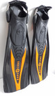 Aqua Lung Express Adj Scuba Diving Swim Fins Black Orange Technisub Small Nwot