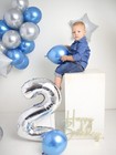 5 Balloon - Silver Birthday Number Balloons  40 Inch Large Foil Balloons For   