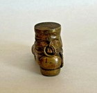 Antique Brass Shoe   Boot Match Safe Vesta Case
