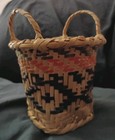 Vintage Cherokee Lidded Handled Native American Basket
