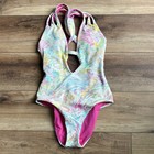 Becca By Rebecca Hot Springs Plunge Multi Color One Piece Swimsuit Pastel M