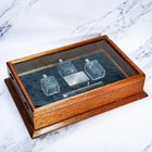Timeless Antique Oak Wood Display Case With Glass Top Velvet Lining Showcase Box