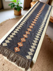 Wool Jute Rug  Vintage Kilim Rug Navajo Rug  Tribal Rug  Southwestern Rug Runner