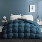 Goose Feather Down Comforter With Pinch Pleat Design - King Pinch Pleat-navy