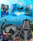 Snorkeling Gear For Men Women 4 In1 Snorkel Set Diving Mask Dry Top Snorkel Fins