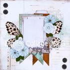 Digital Layout -  enjoy Life  Butterfly Mixed Media   Burlap Scrapbook Page Jpeg