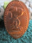 Snoopy Joe Cool Kings Island Retired Elongated Pressed Copper Penny  Peanuts