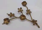 Vintage Mid Century Brass Flowers On A Brass Branch Wall Decor 13 1 2  Tall