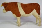 Rare Vintage 21cm Steiff  attr   Ox-cow-wwii  wartime  Replacement Materials 