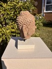 Buddha Head Antique Sandstone Statue - Hand Made 5 7 Lbs Heavy