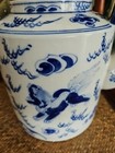Large Blue And White Chinese Dragon Teapot Brass Handle