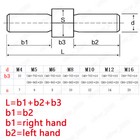 304 Stainless Steel Hex Head Double End Studs Rods Right Left Hand Thread Screws