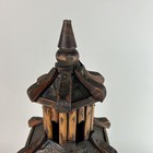 Vintage Wooden Birdhouse Pagoda 21 Inch Tall Bamboo Multi Tier Asian Style