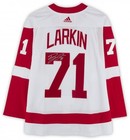Dylan Larkin Detroit Red Wings Autographed White Adidas Jersey Captain Patch