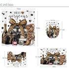 4pcs Brown Leopard Shower Curtain Set  Cheetah Bathroom Curtain With Rug  Toi   