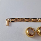Vintage Gold-tone Bracelet   Clip On Earrings Lot   Monet Earrings 