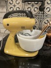 Vintage From The 1950   s Standing Hamilton Beach Mixer With Pyrex Bowls